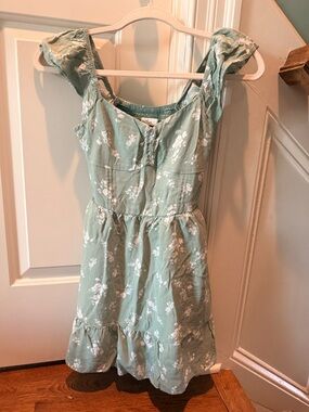 Hollister Sage Green Floral Ruffle Sundress